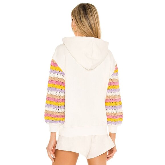 Alice + Olivia Pocket Hoodie Pullover Ivory Multicolor Small - Picture 7 of 16